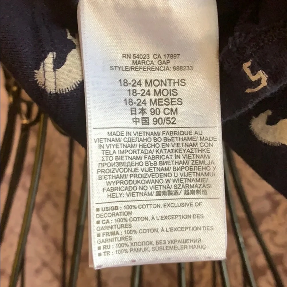 Baby Gap Horse Print Shirt Button Neck Long Sleeve Pockets Tee 100% Cotton